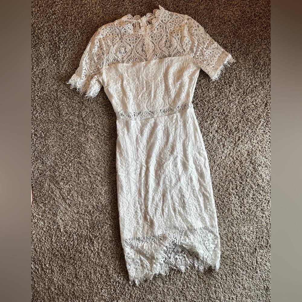 Lulus White Lace Midi Dress